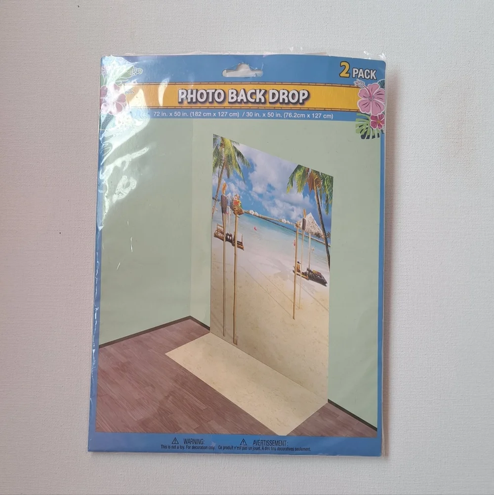 4/$15 🌻 Tropical Beach Photo Backdrop 2-Pack